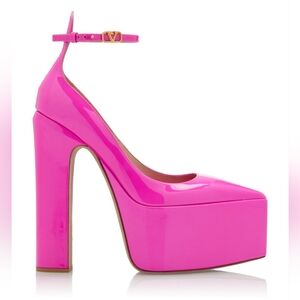 VALENTINO GARAVANI Tan-Go Patent Leather Platform Pumps IT 40.5 US 10.5 Org$1400